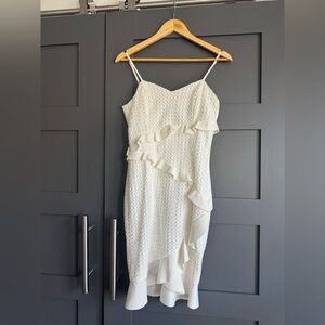 Bardot White Ruffle Mini Dress